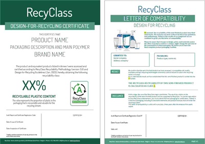 RecyClass认证证书样式