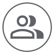 Gray icon of two overlapping human figures, representing employees.