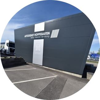 Truck driving into the digital vehicle scanning equipment
