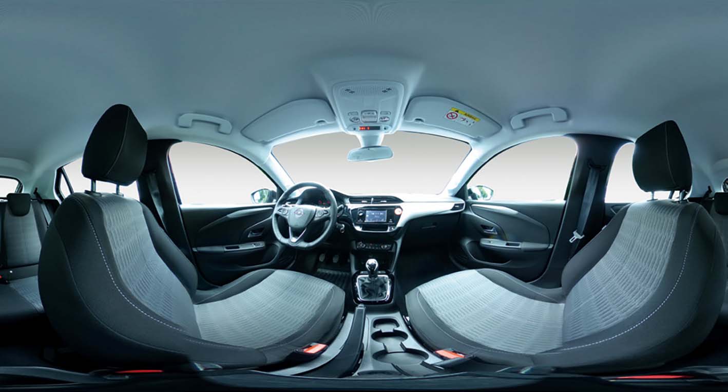 360° interior picture of a vehicle taken with Photofairy app