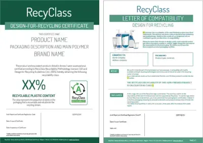 RecyClass认证证书样式