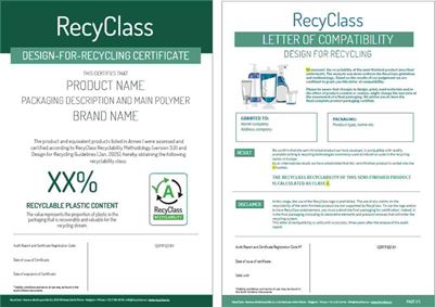 RecyClass认证证书样式