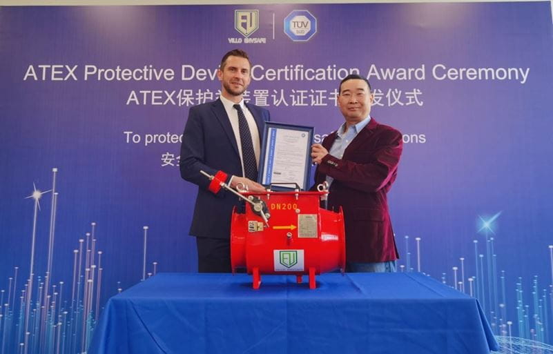 TÜV南德为汇乐因斯福颁发ATEX防爆证书