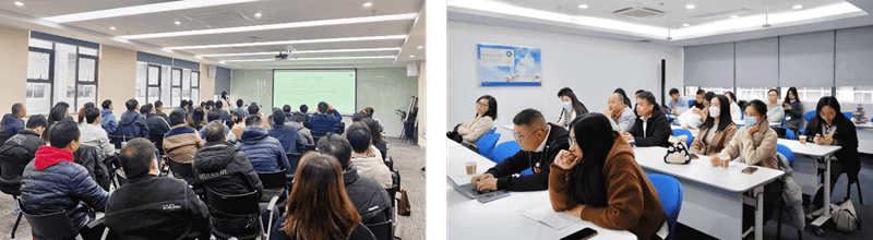 深圳站研讨会现场(左)及广州站研讨会现场(右)