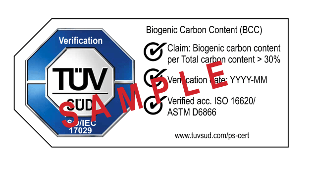TÜV南德BCC生物碳含量核查标志